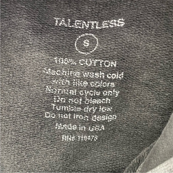 TALENTLESS Charcoal Hoodie with Logo - Picture 4 of 4